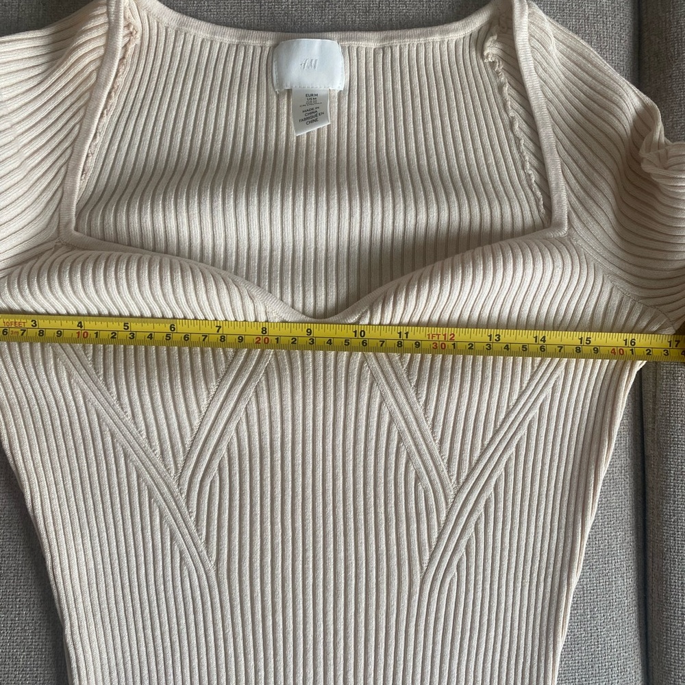 H&M Off-White Ribbed Knit Top - Picture 4 of 5